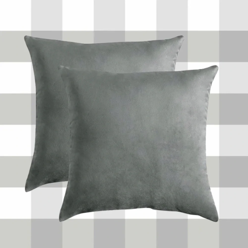 Luxury Home | Elegant Chic Grey Soft Luxe Velvet Throw Pillow Covers