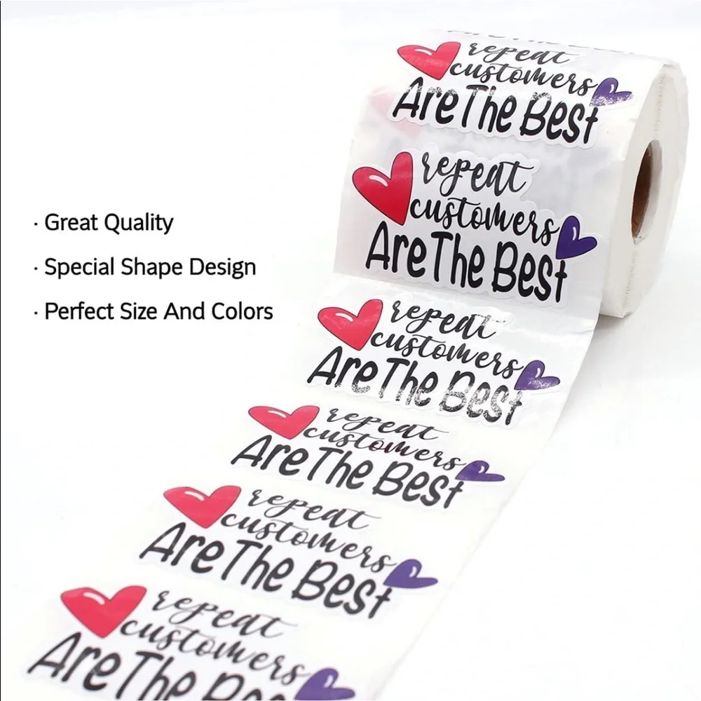 🏷 100 “Repeat Customers are the Best” Stickers