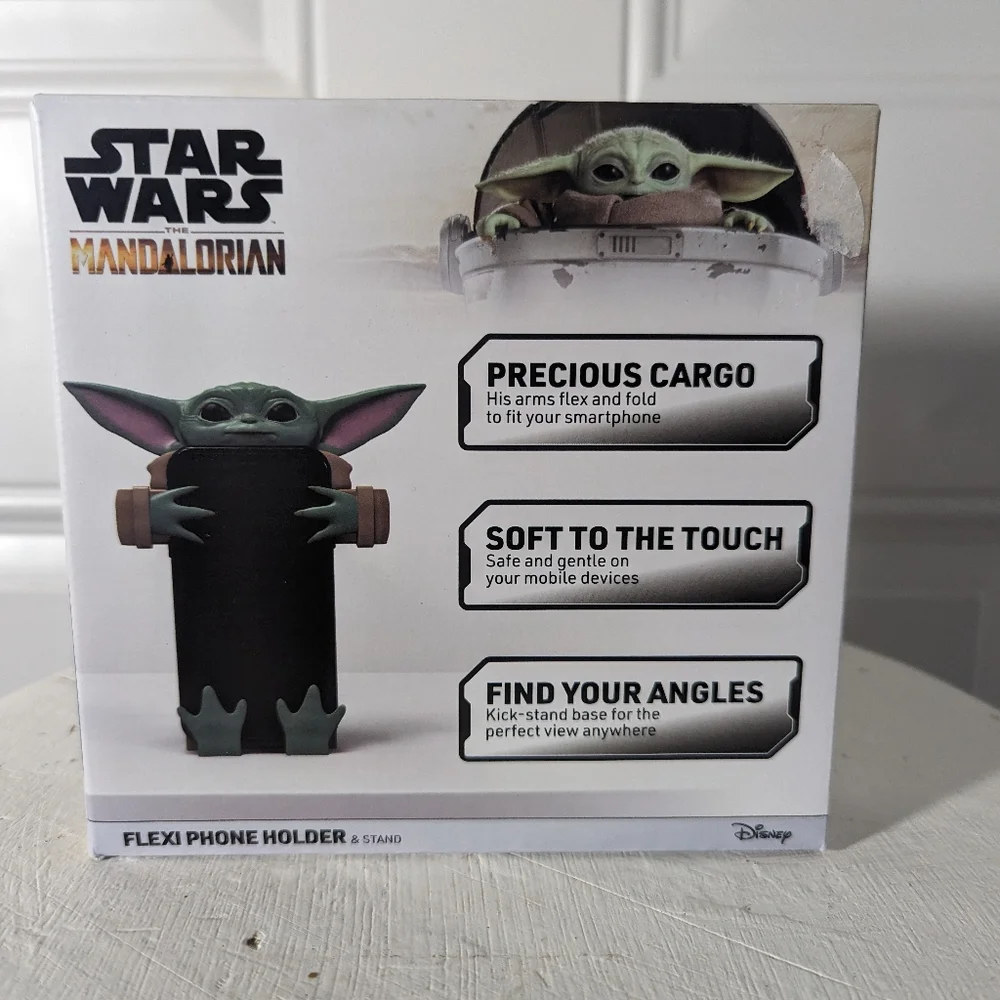 Star Wars The Mandalorian Baby Yoda Flexi Phone Holder & Stand New In Box