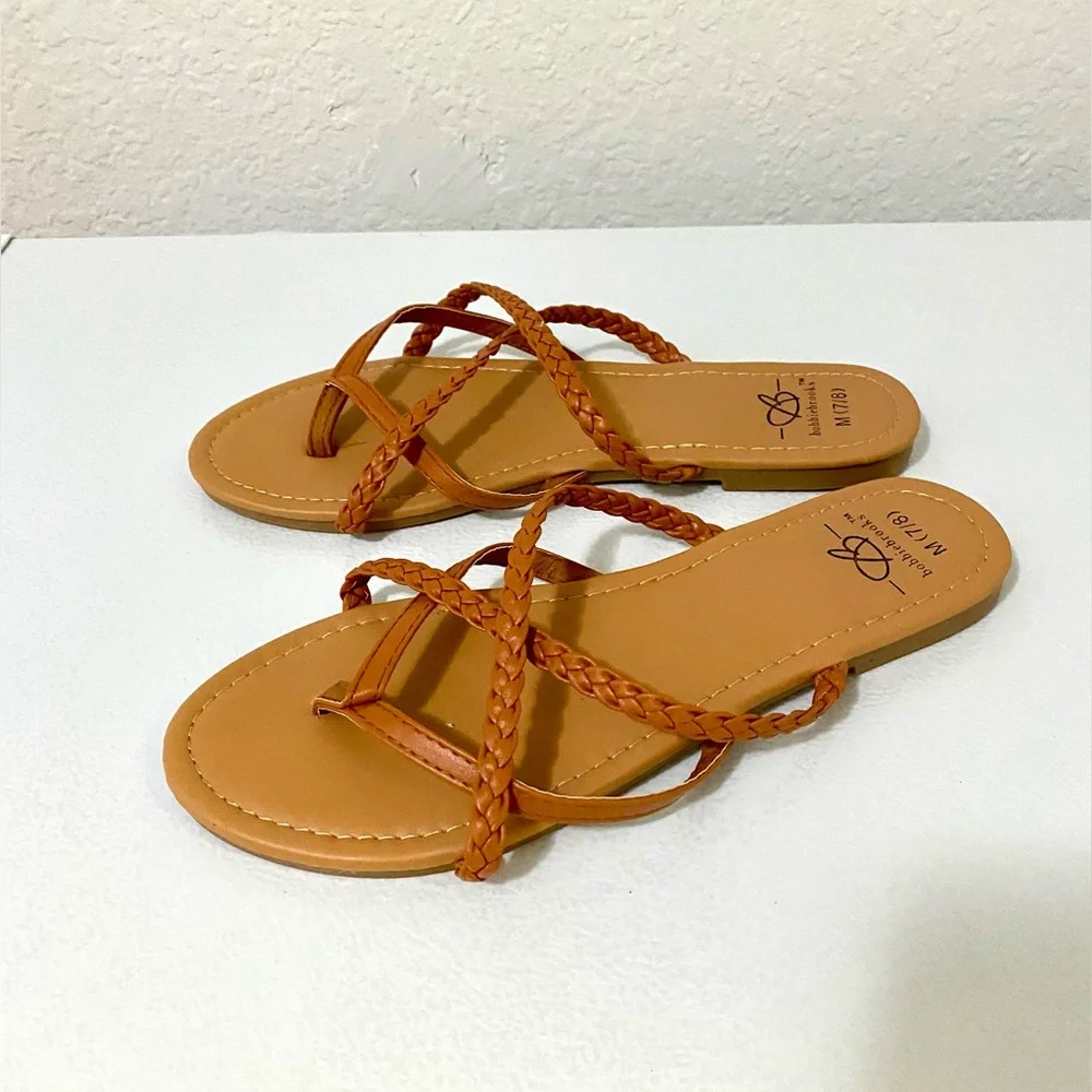 BOBBIEBROOKS Crown Braided Flat Sandals Flat Shoes Sz M7/8