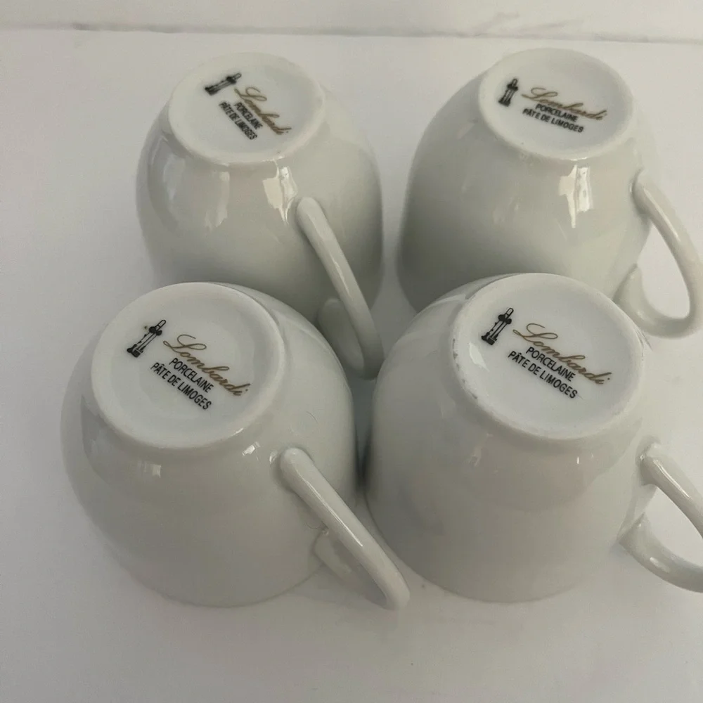 Pate De Limoges France Lombardi Demitasse White Porcelain Espresso Coffee Teacup