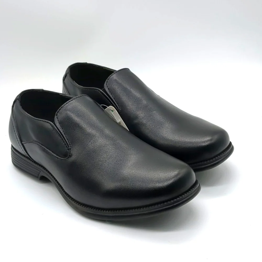 NWT Perry Ellis Portfolio Samuel Vegan Leather Boys Dress Shoes Black Sz 2 Wide
