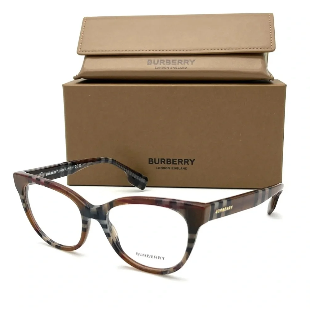 BURBERRY EVELYN BE2375 3966 Check Brown / Demo Lens 51 Eyeglasses