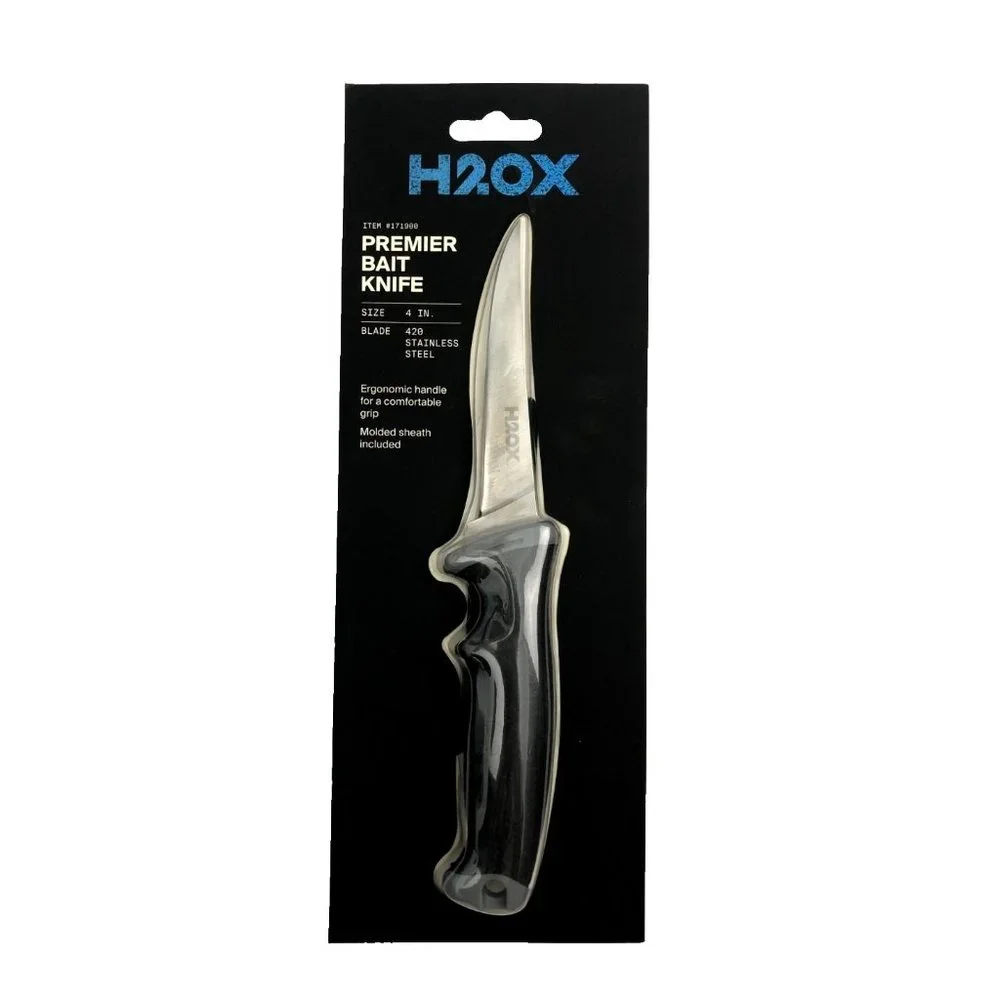 H2OX Premier Bait Knife 4 inch 420 Stainless Steel Fishing with Sheath