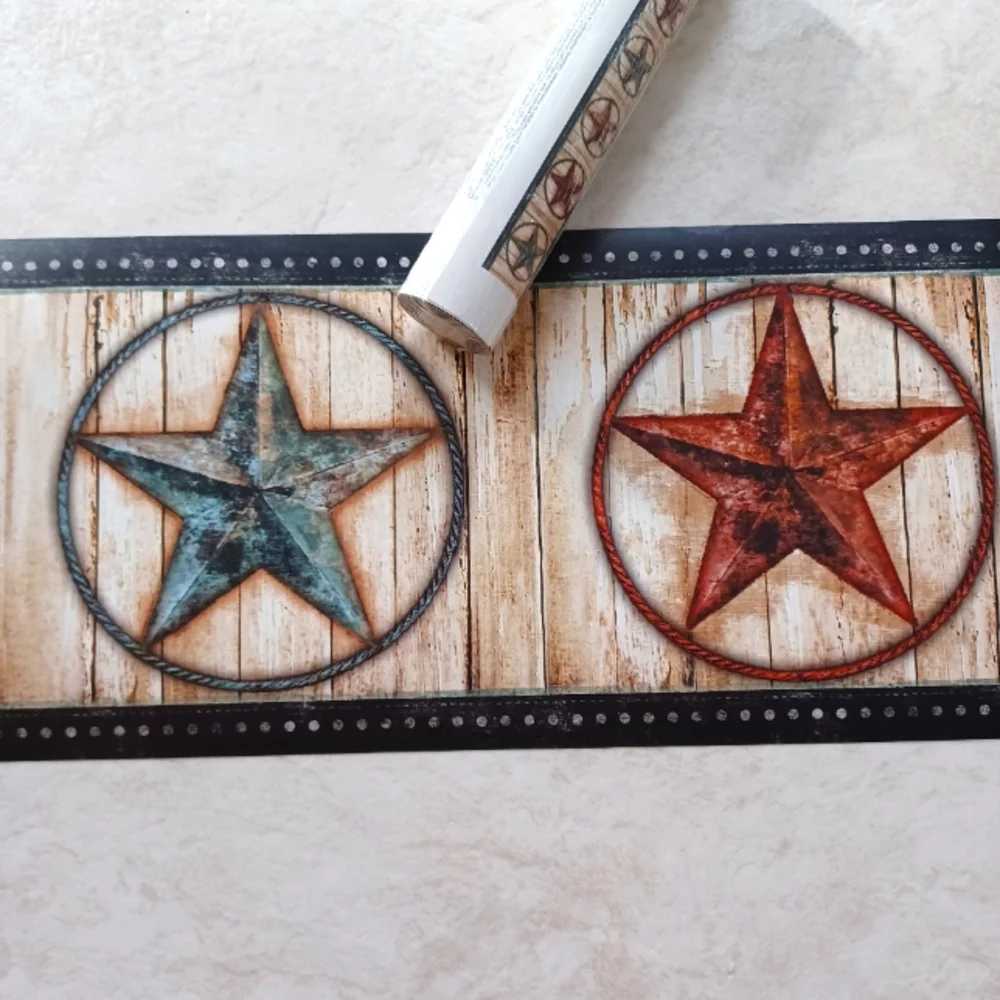 Wallpaper Border Weathered Barn Star