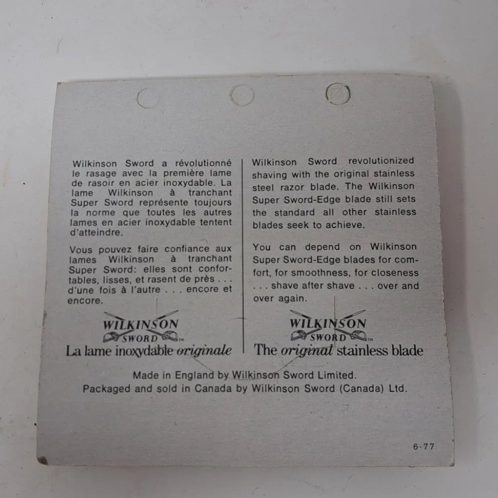Wilkinson or packaging