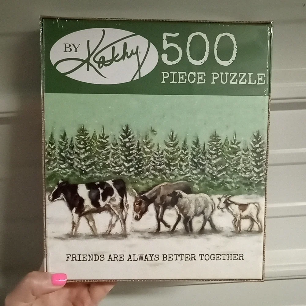 Winter puzzle farm animals 24x18