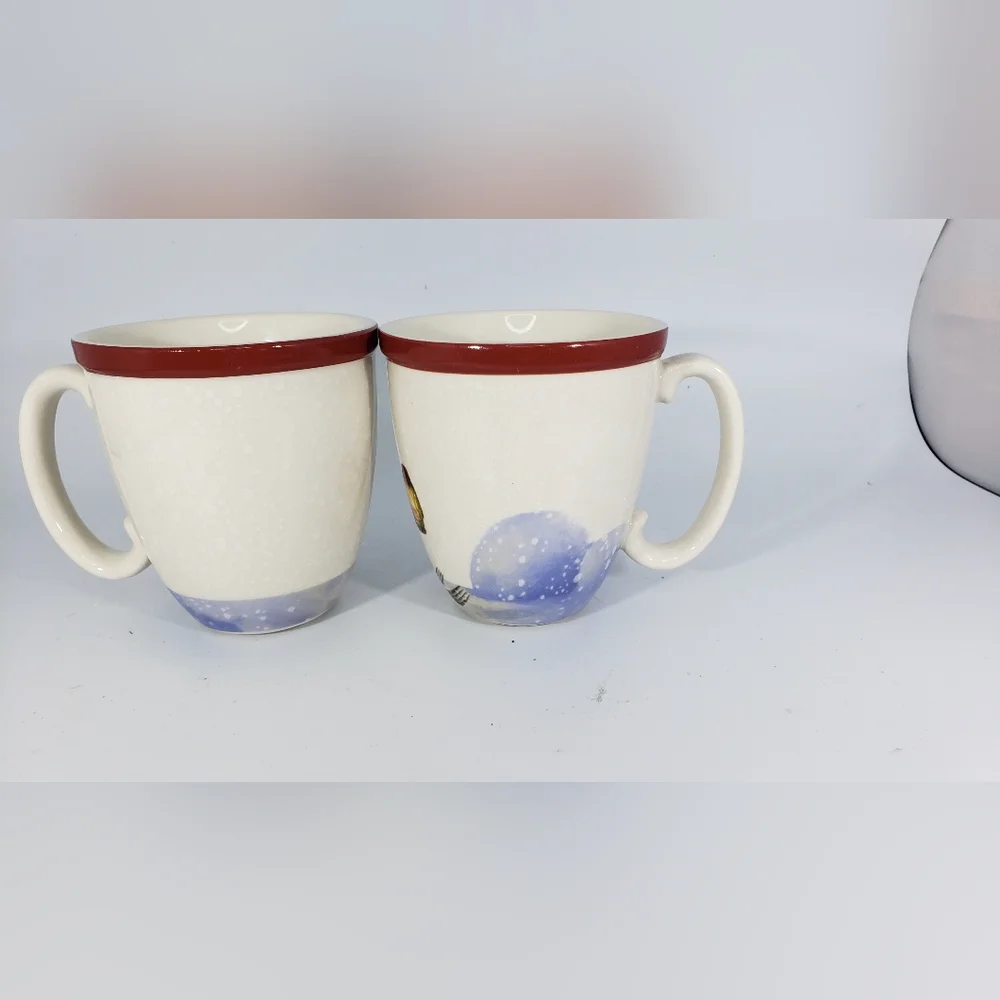 Williams Sonoma snow mugs heavy