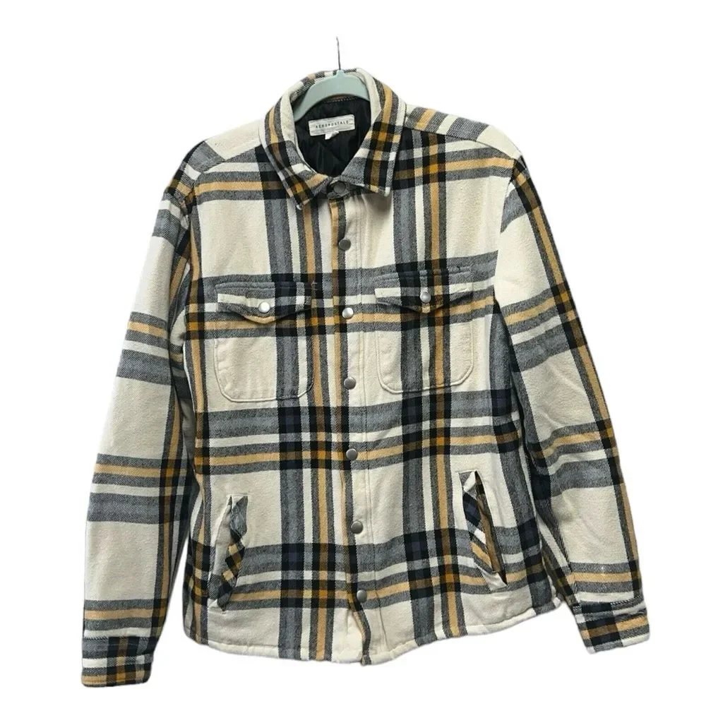 Aeropostale Insulated Flannel Snap Front Jacket Button Up Plaid Small