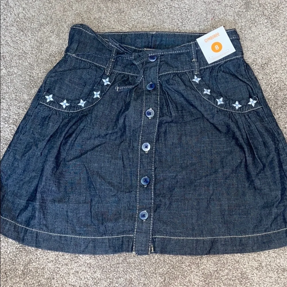 NEW Gymboree 8 Jean skirt girls nwt button down