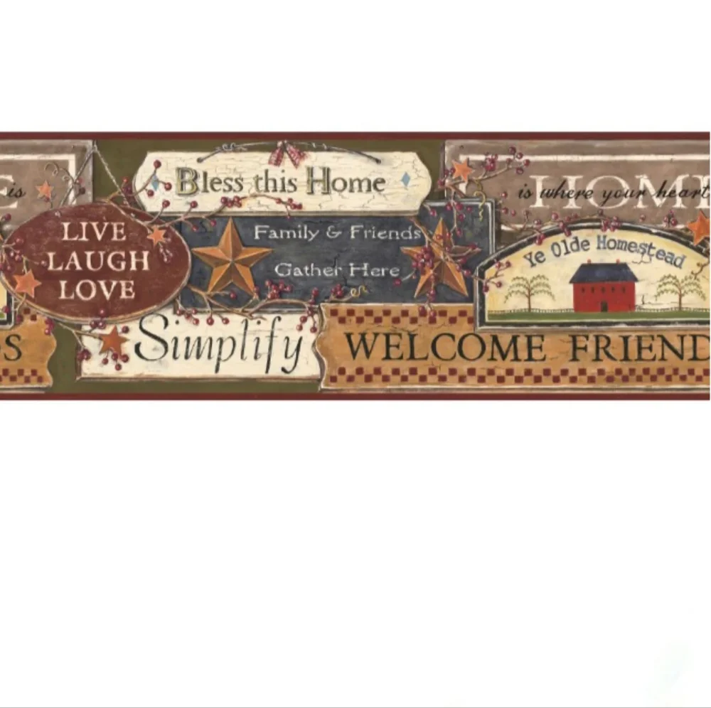 Wallpaper Border Country Signs