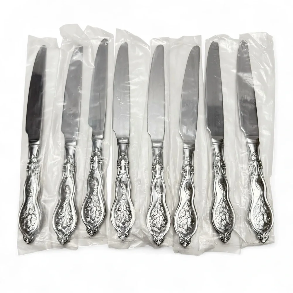 Wallace Peacock Set of 8 French Solid Knives Stainless Steel 18/10 NEW