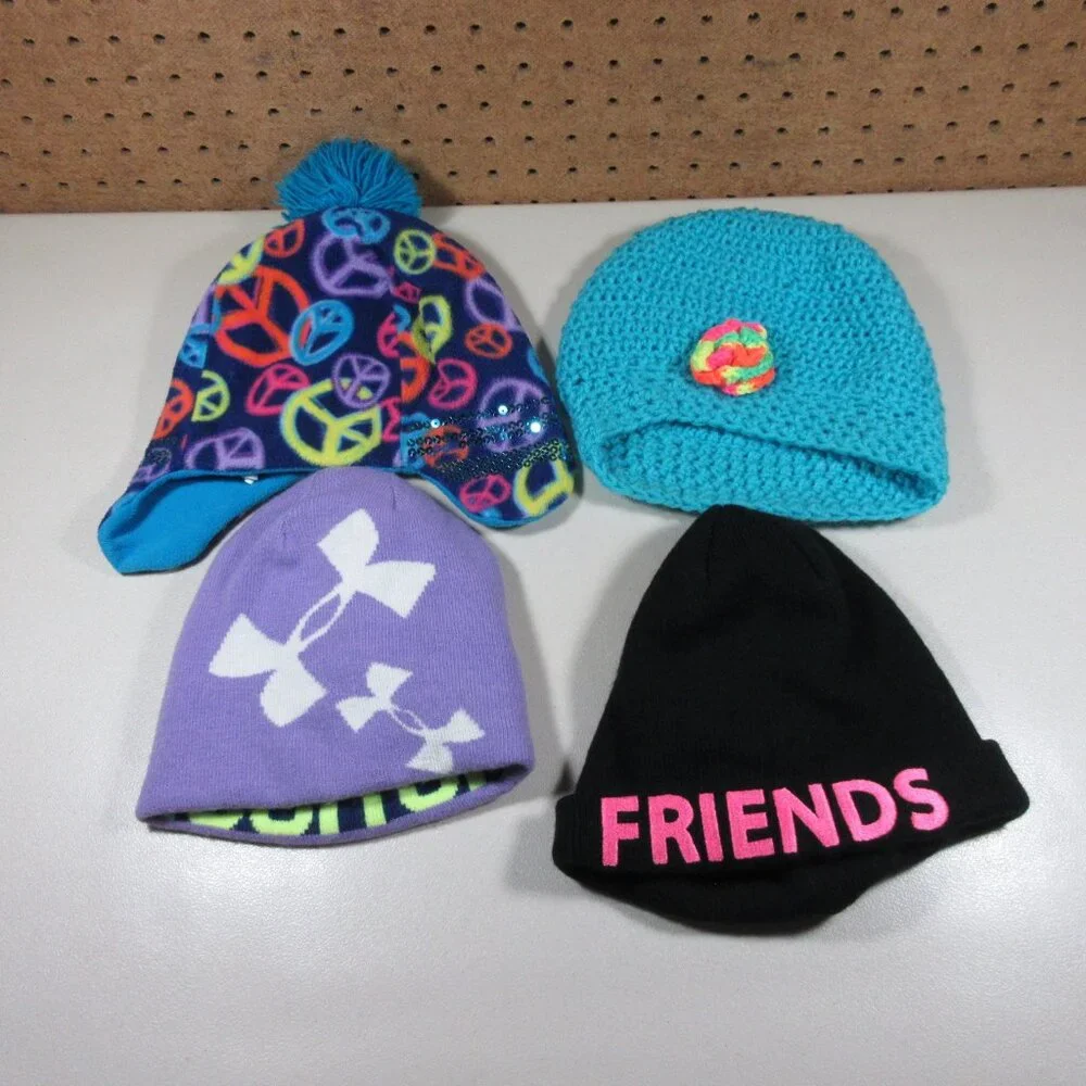 Under Armour Disney Friends girls winter knit hat bundle (6)