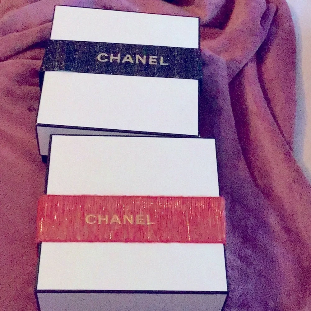 Chanel 2 Holiday Gift Boxes Keepsakes or to pack your gifts Authentic New