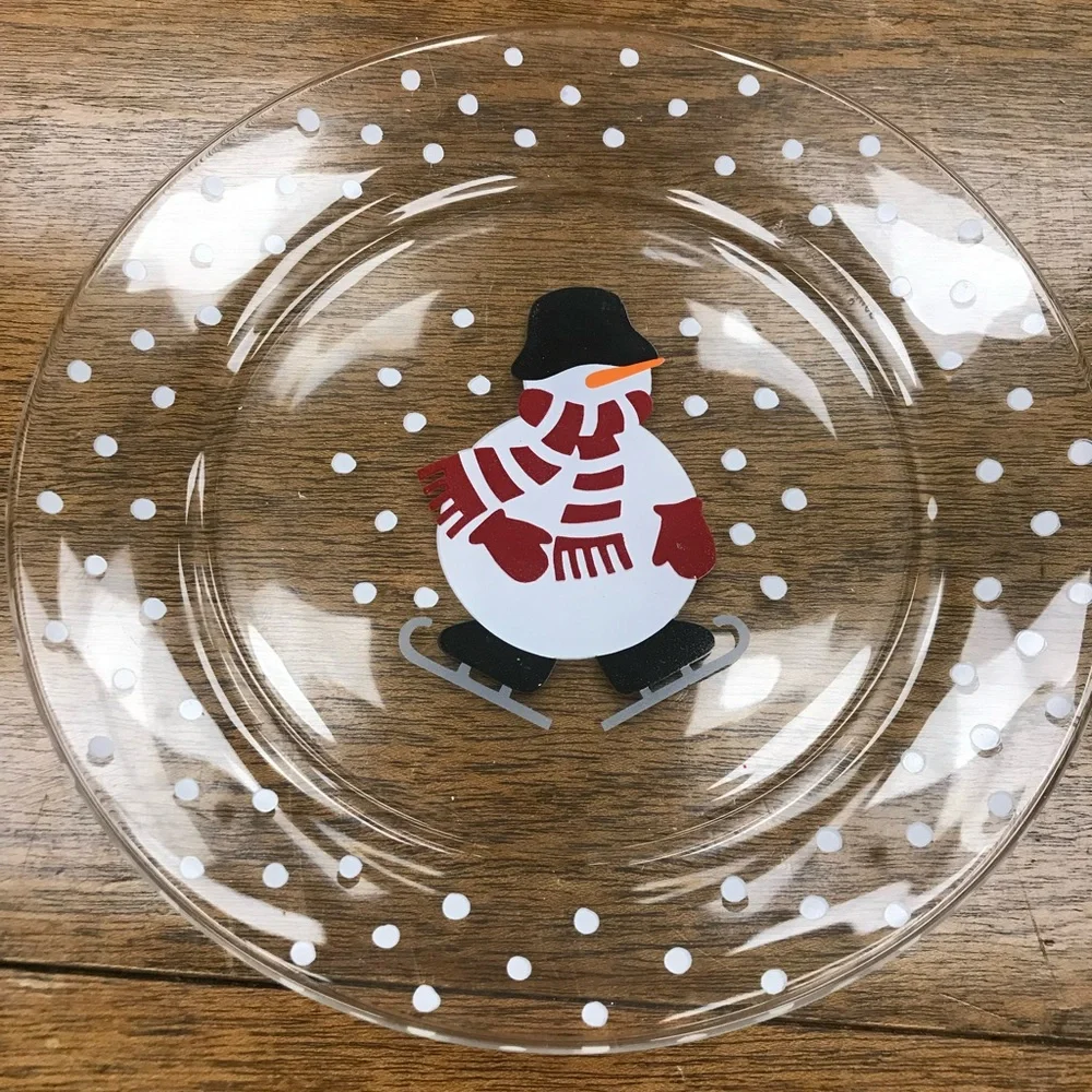 Crate&Barrel snowman set clear