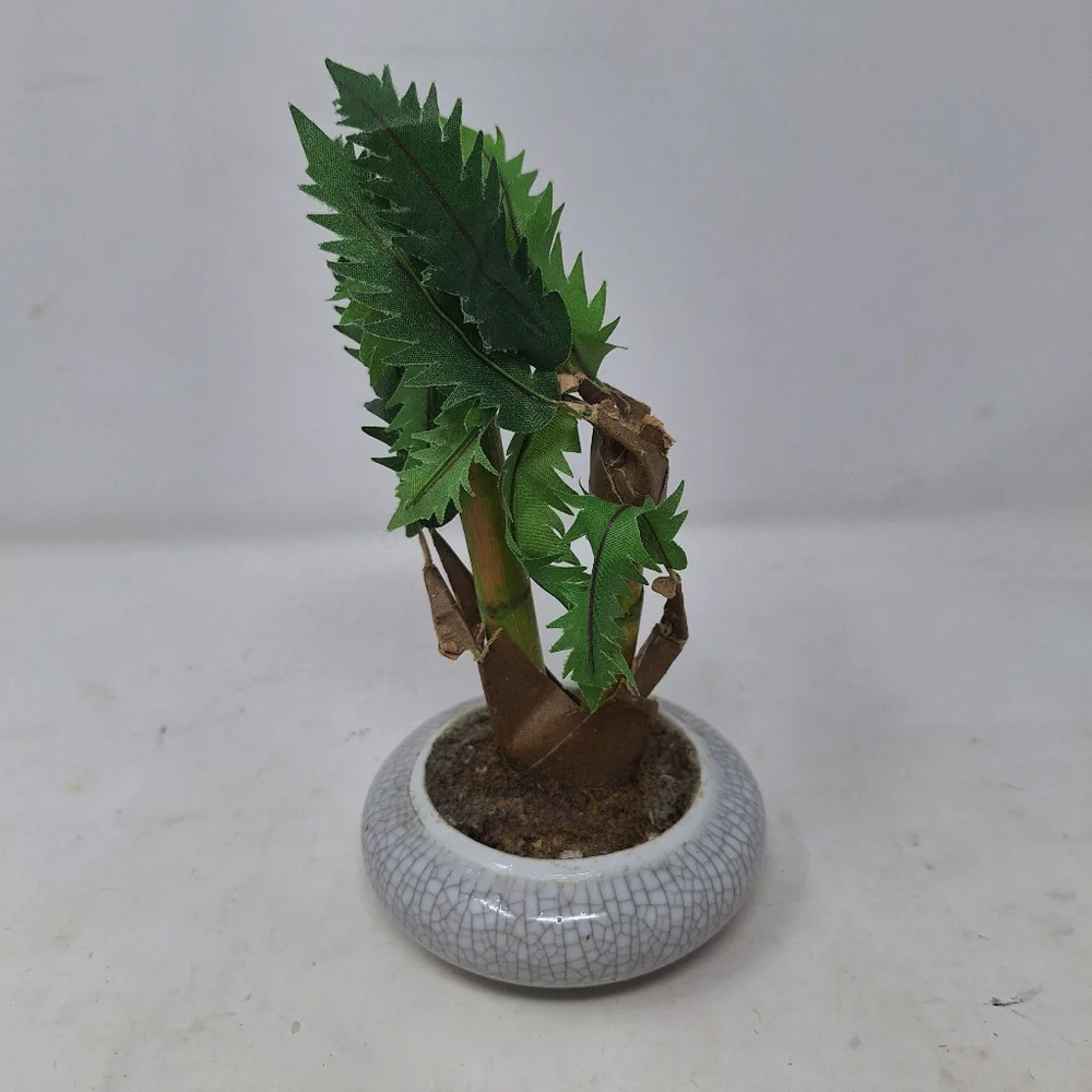Faux Bonsai Tree Figurine Small Tabletop Fake Plant Home Decor Potted Ceramic