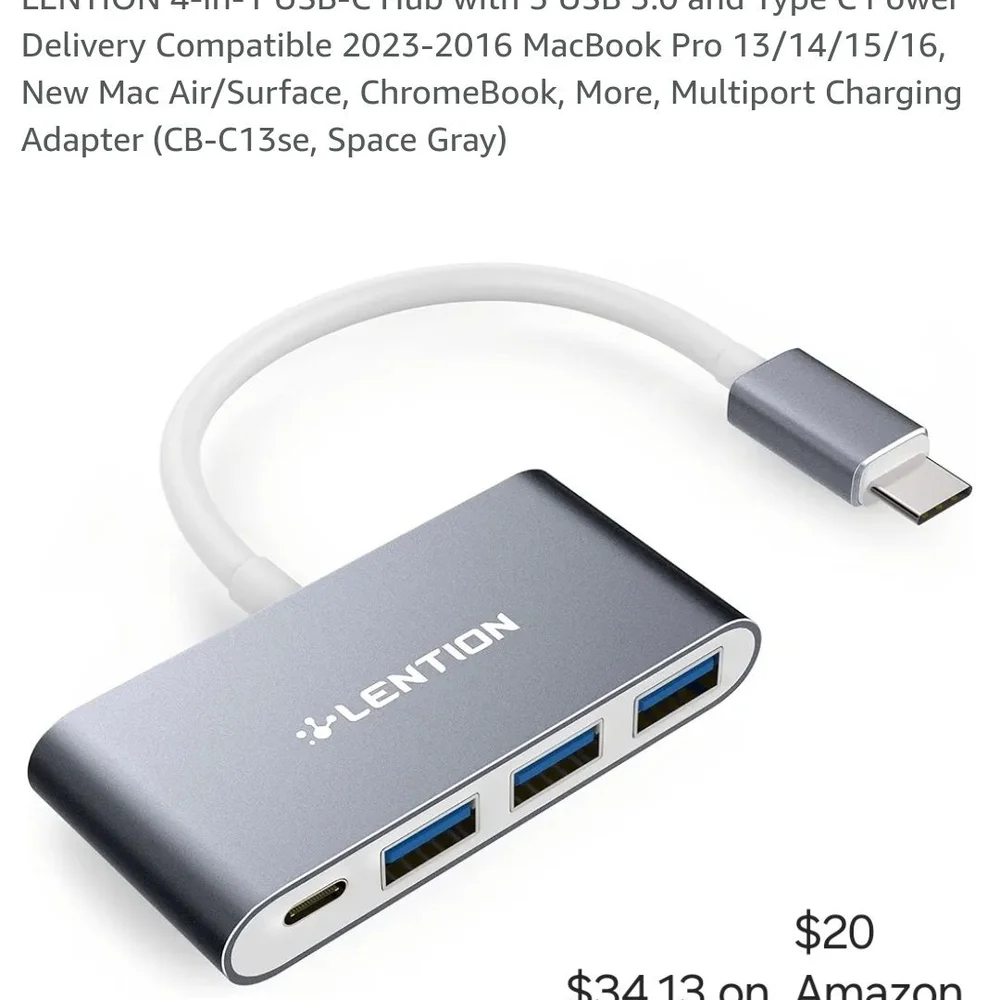 Space Gray USB-C Hub Adapter