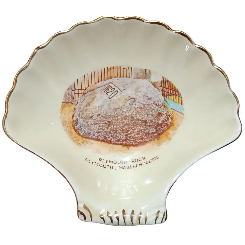 Staffordshire Royal Winton Shell Jewelry Trinket Dish Plymouth Rock Jonroth