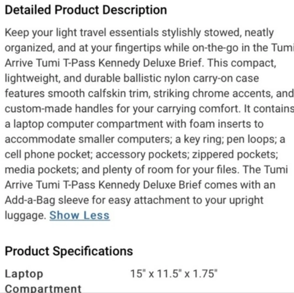 Tumi durable tracer features