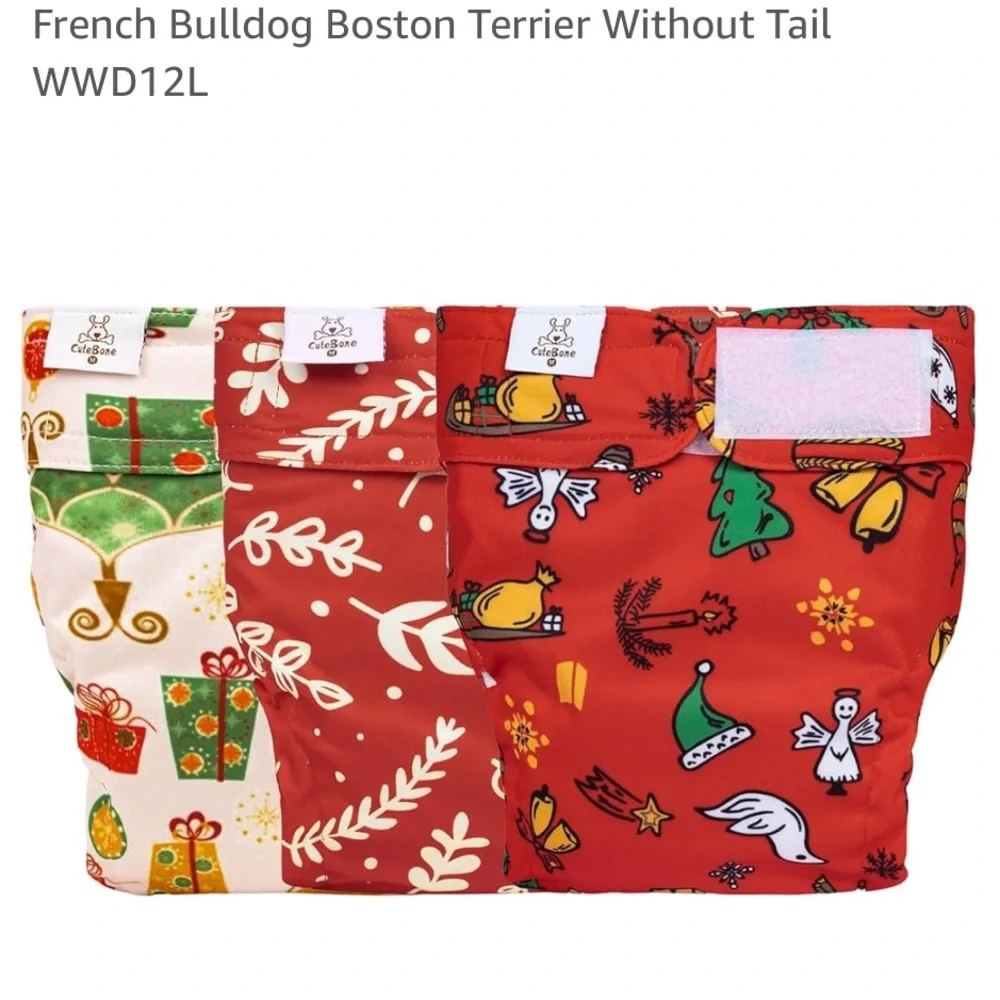 NWOT CuteBone Washable Dog Diapers Female No Tail Hole 3 Pack Size XL