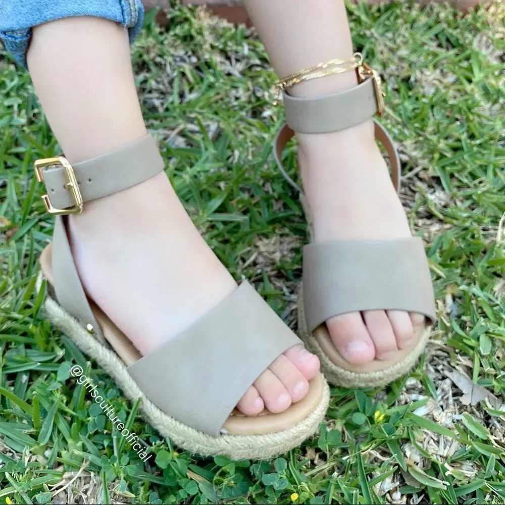 Little Girl Taupe Espadrilles Sandals