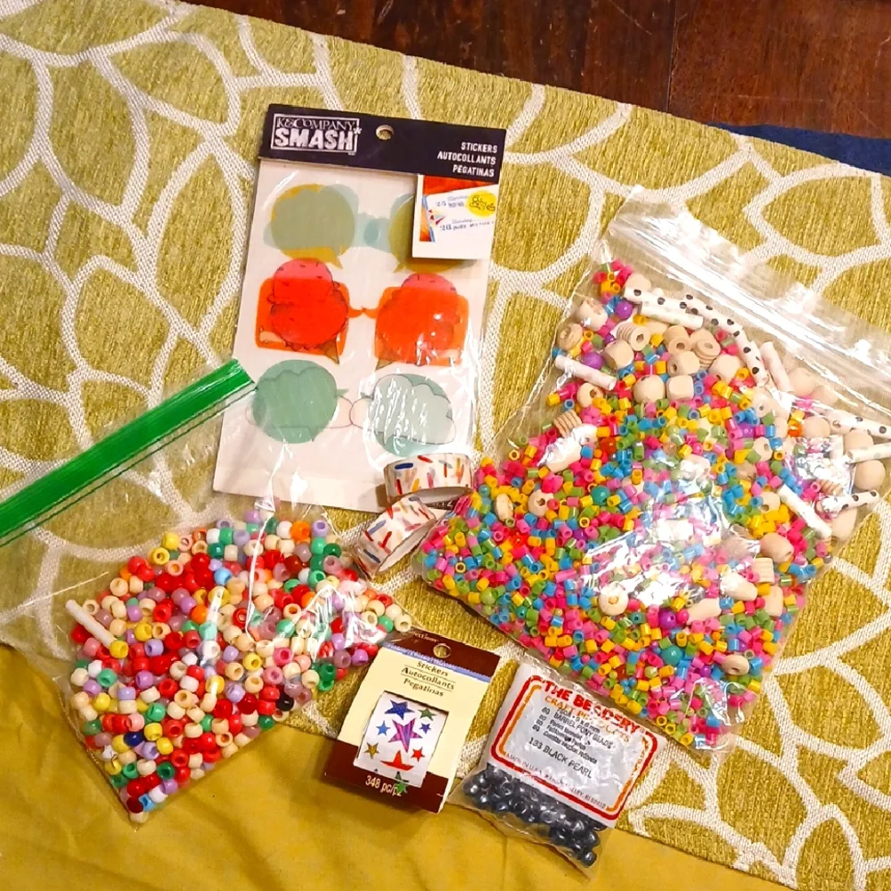 Colorful Bead and Sticker Set for Crafting