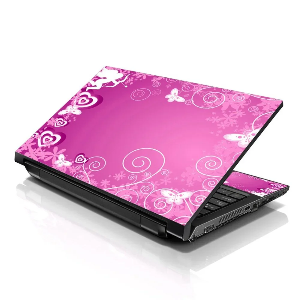 LSS 15.6 & 17.3 Inches Laptop Notebook Skin Sticker Decal - Pink Cupid Butterfly