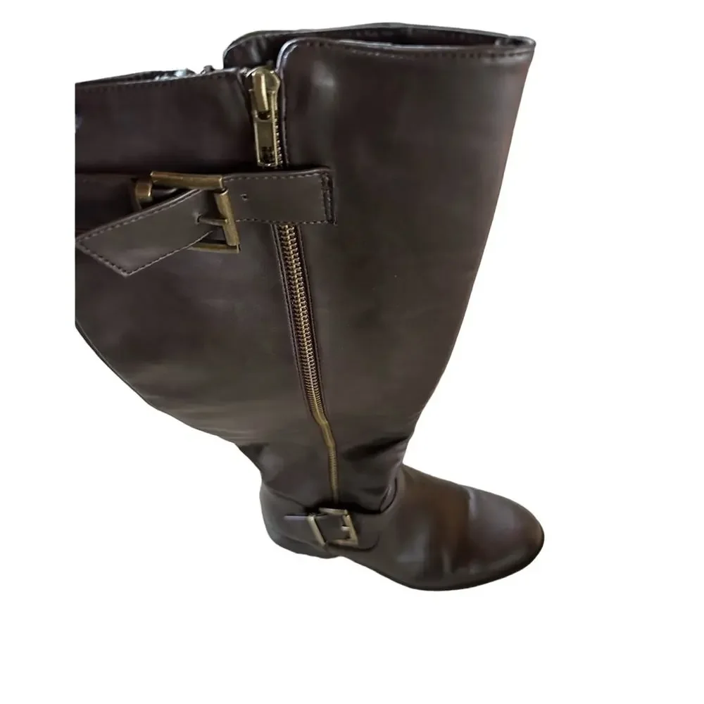 Miatoo size 7 knee high brown riding  boots EUC