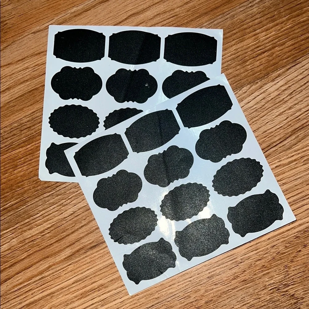 24 Black Chalkboard Label Stickers