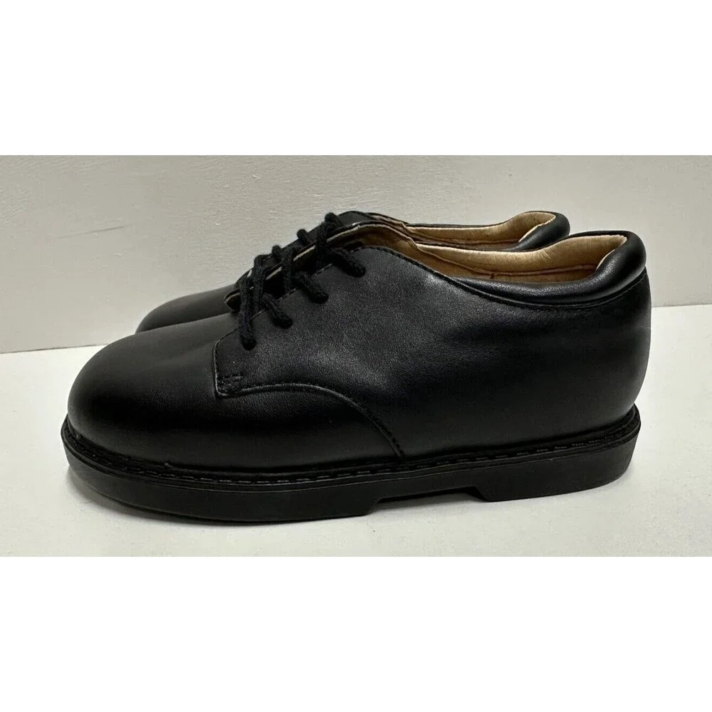 Jumping Jacks boys toddler size 9.5M dress lace up black leather shoes