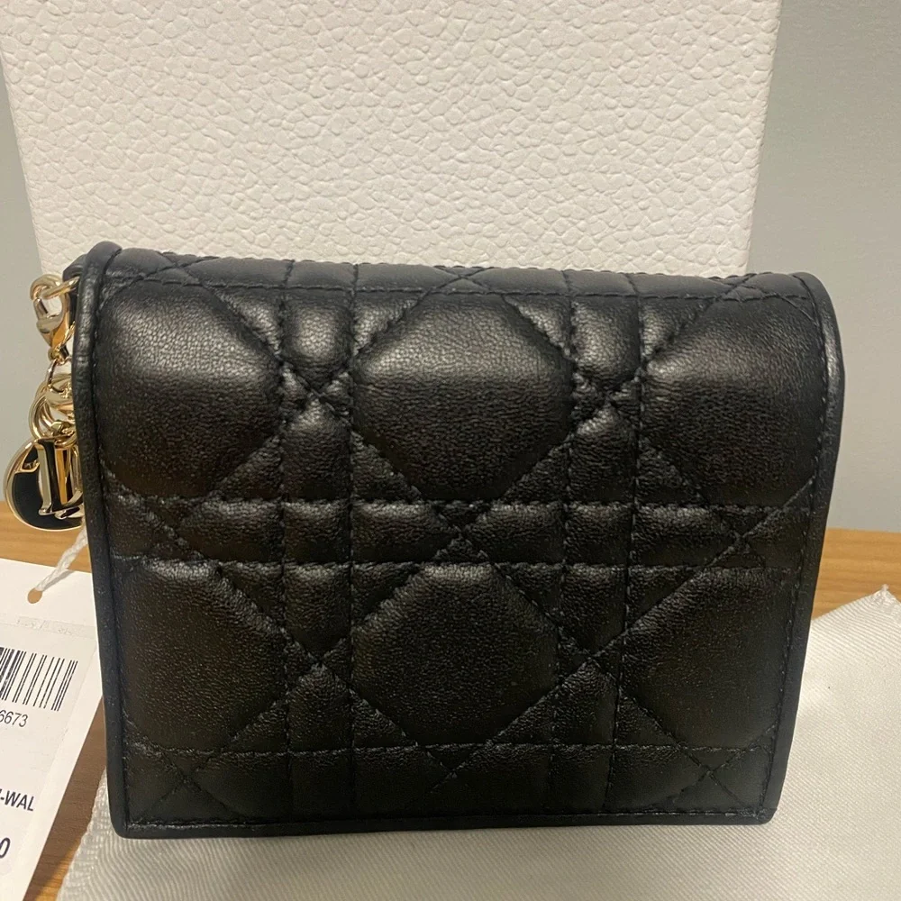 Dior charm lambskin wallet