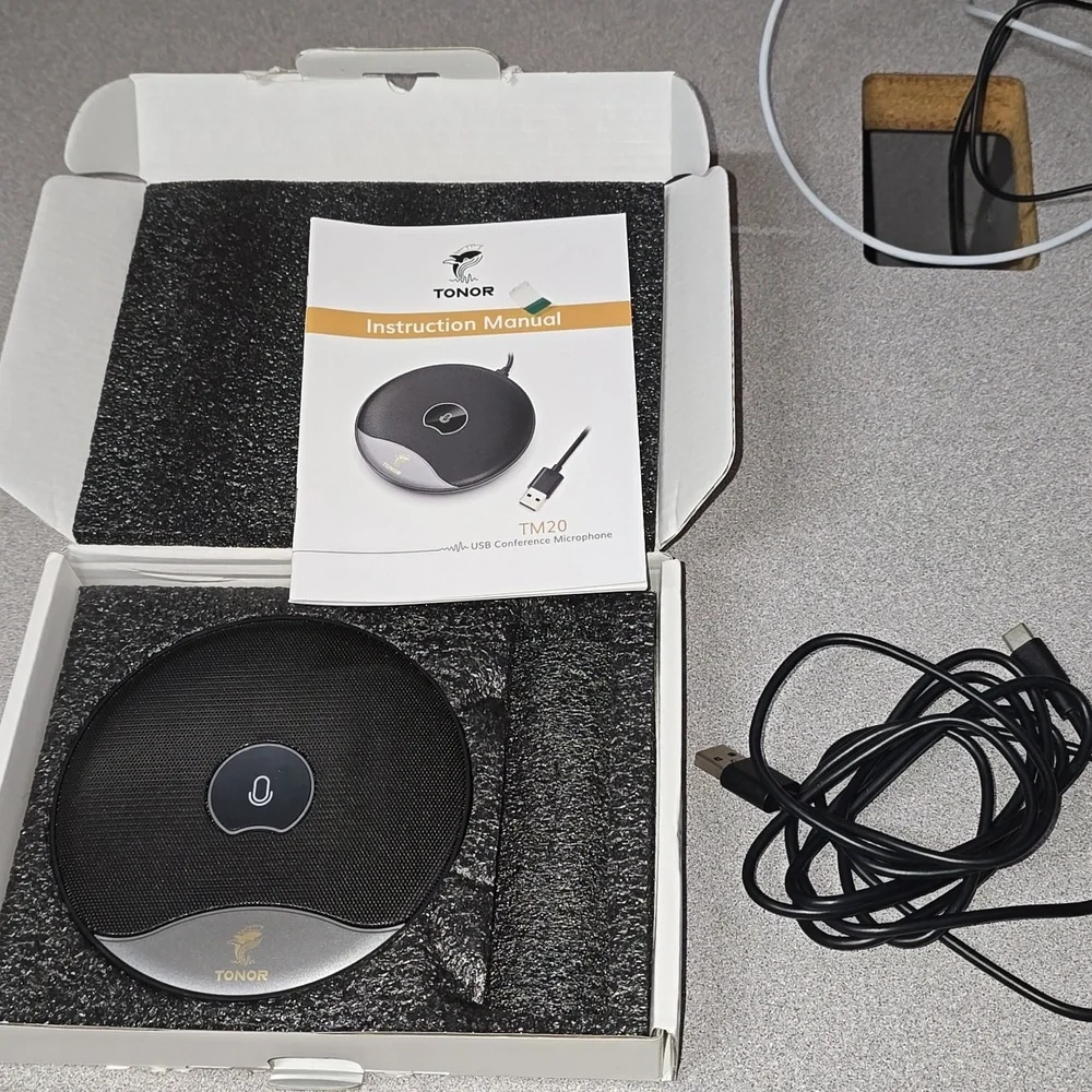 (001) TONOR USB Conference Microphone, 360° Omnidirectional PC/Condenser Mic