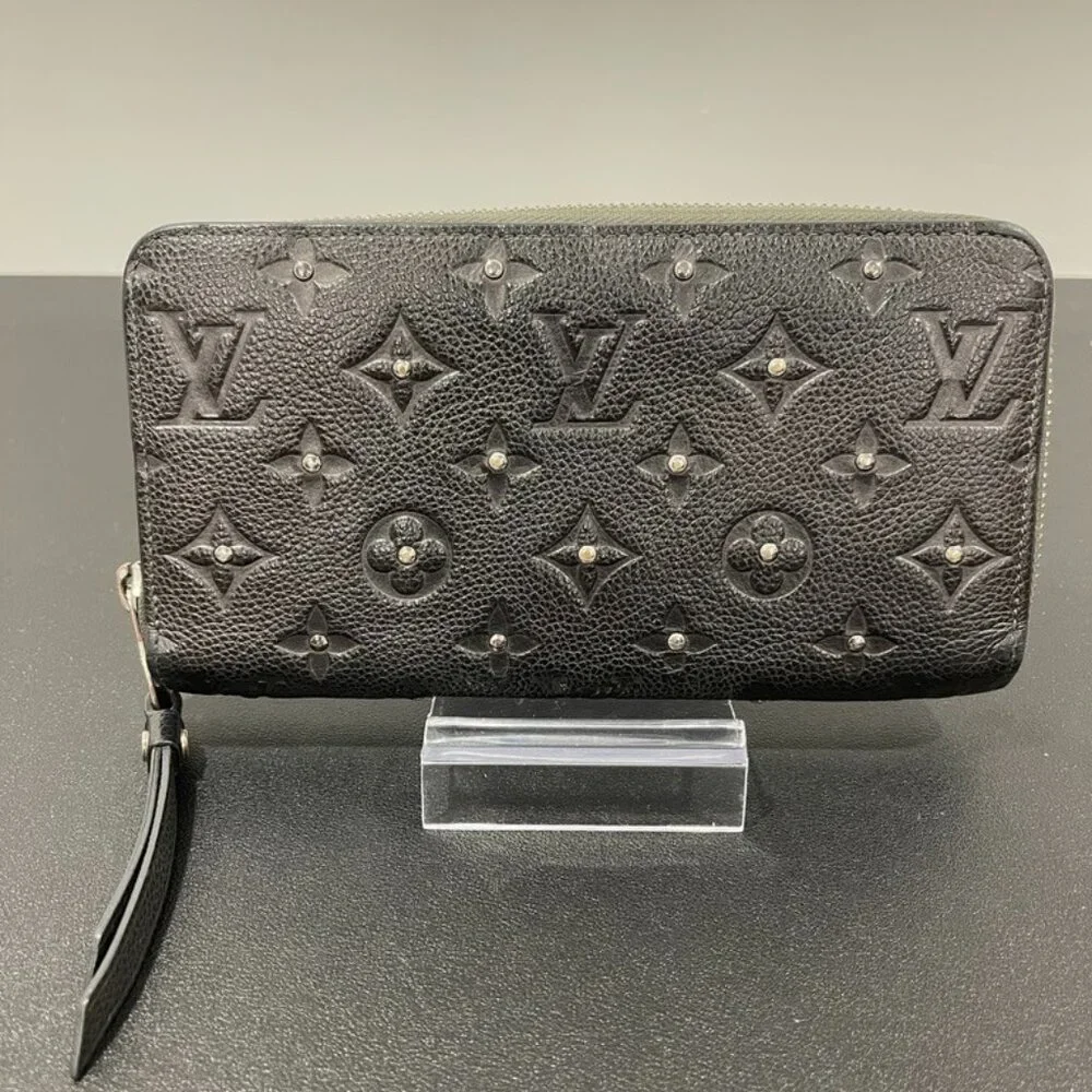 Louis Vuitton Zippy Wallet Monogram Empreinte Leather with Silver Studs (JB1040)