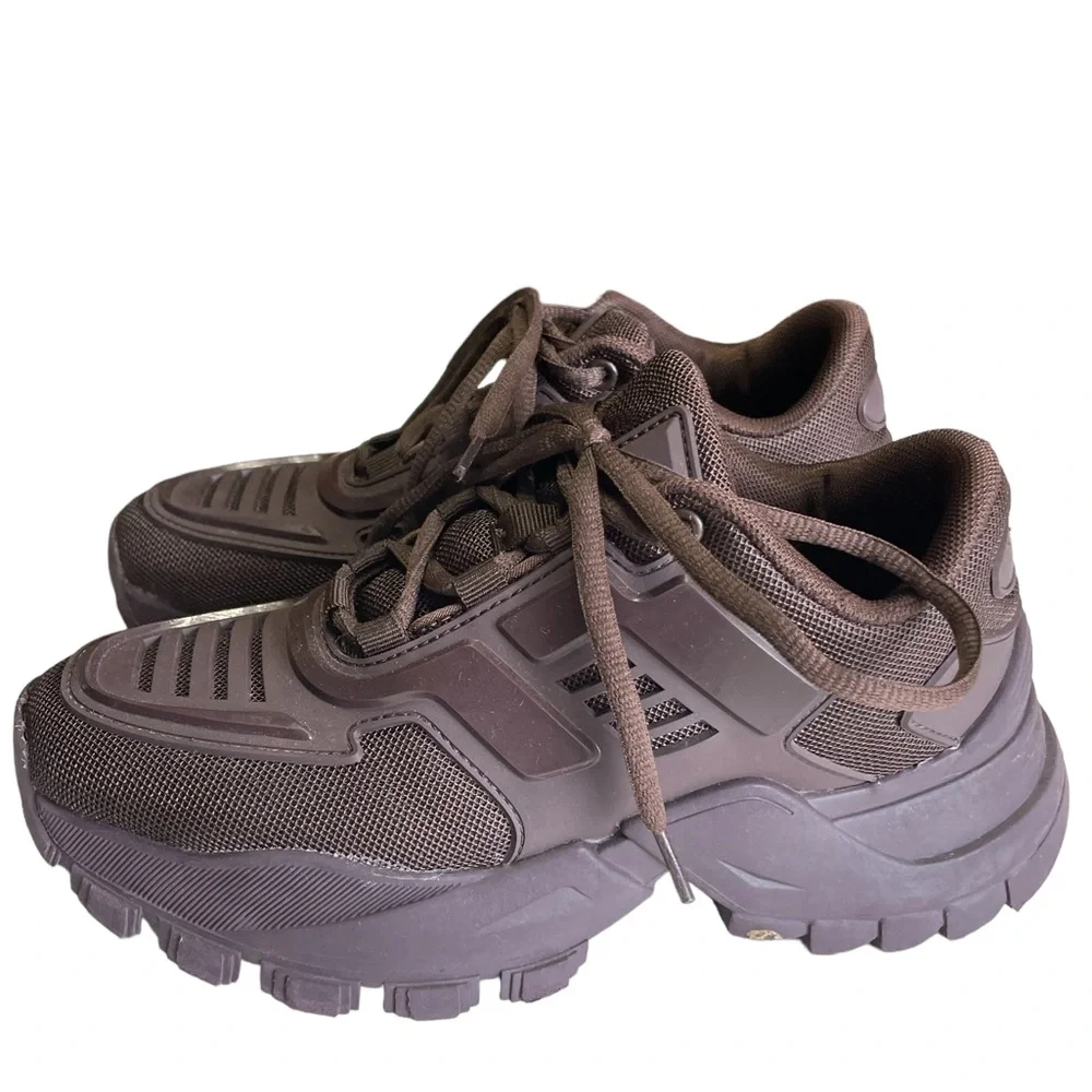 Fashion Nova Chocolate Brown Dad Sneakers Size 6