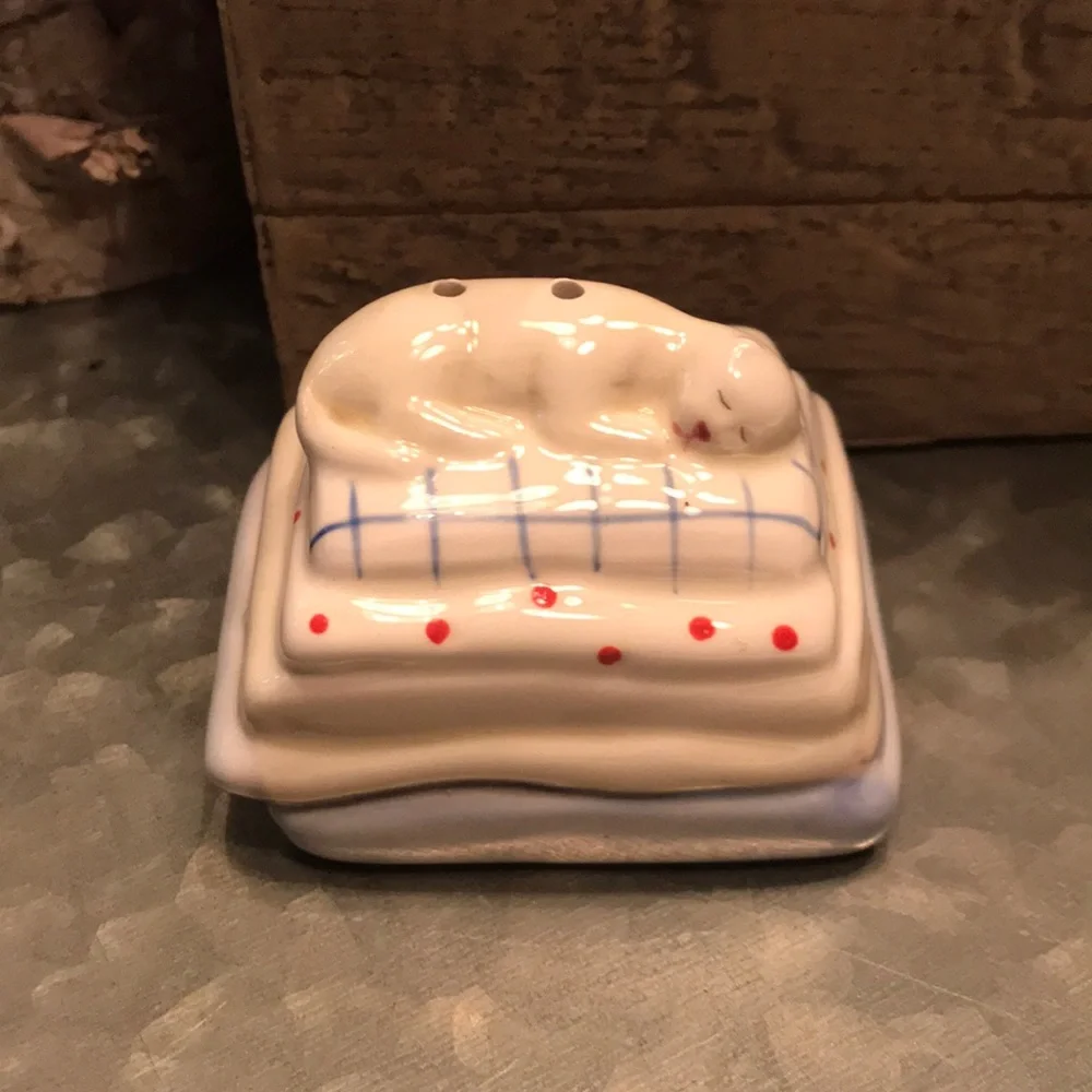 Rare Unique Sleeping Dog Salt Shaker