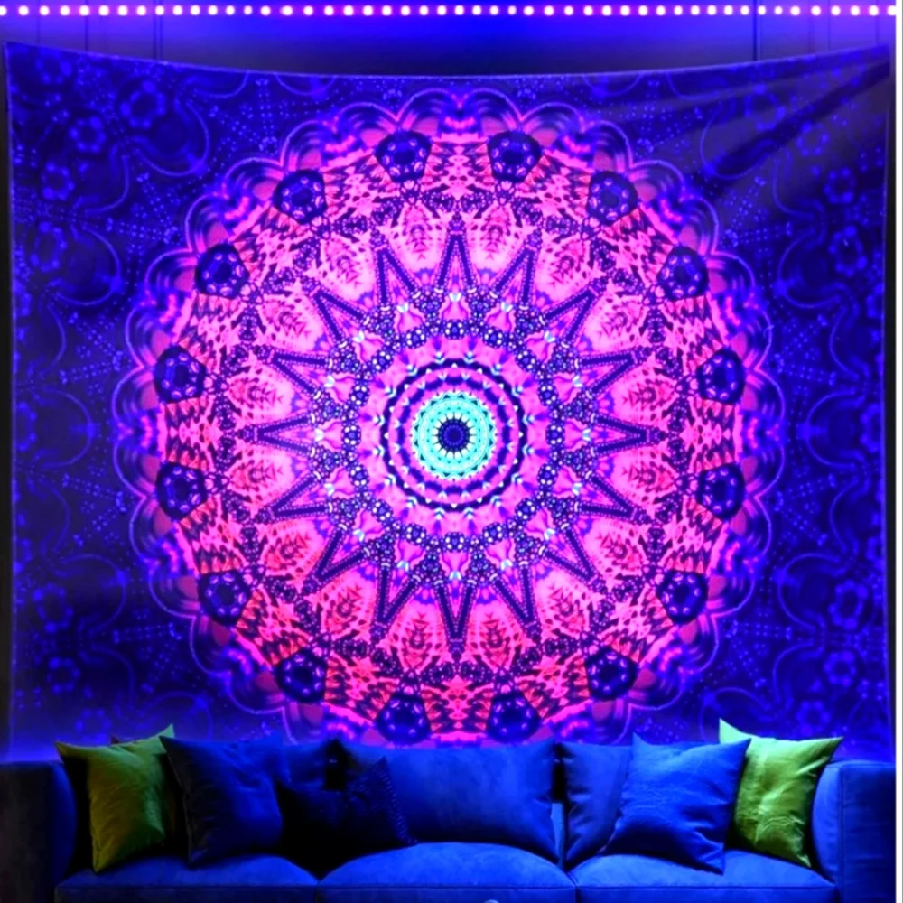 New✨️Blacklight Mandala Tapestry