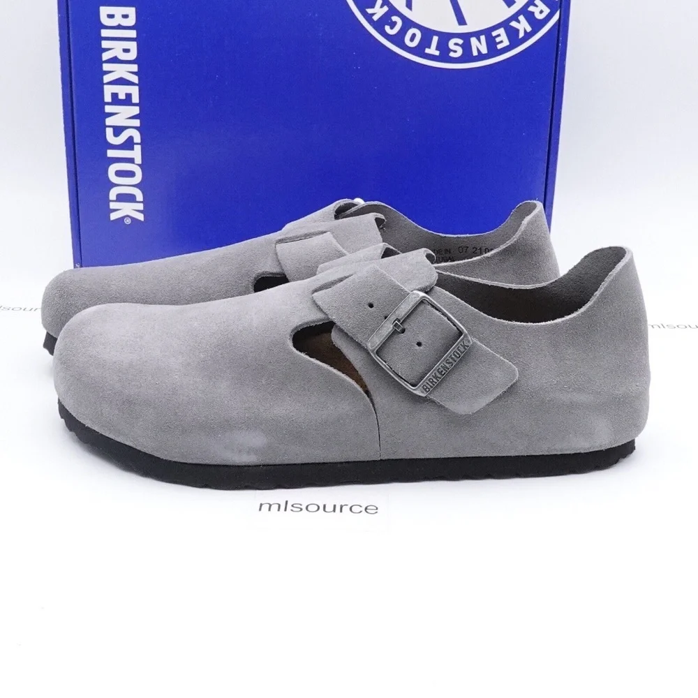 NEW Birkenstock London BS Clogs 1018996 Whale Gray