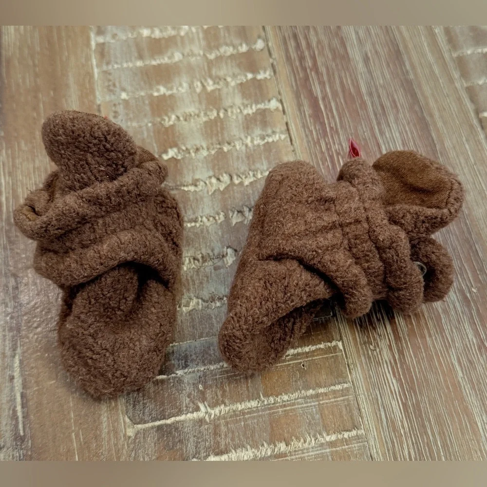 Zutano Brown Fleece Winter Booties 3 months