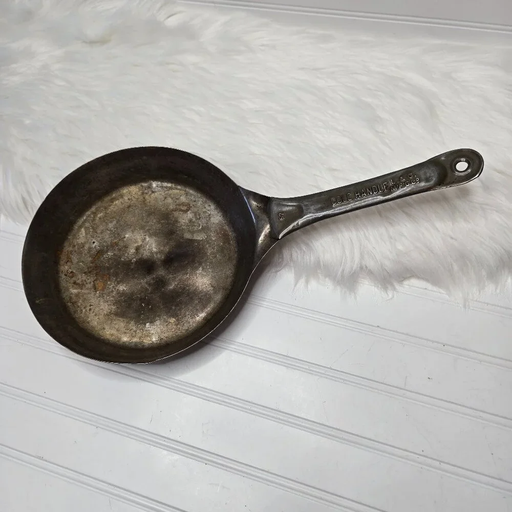 Vintage Antique L&G Cold Handle Cowboy Fry Pan Skillet 9