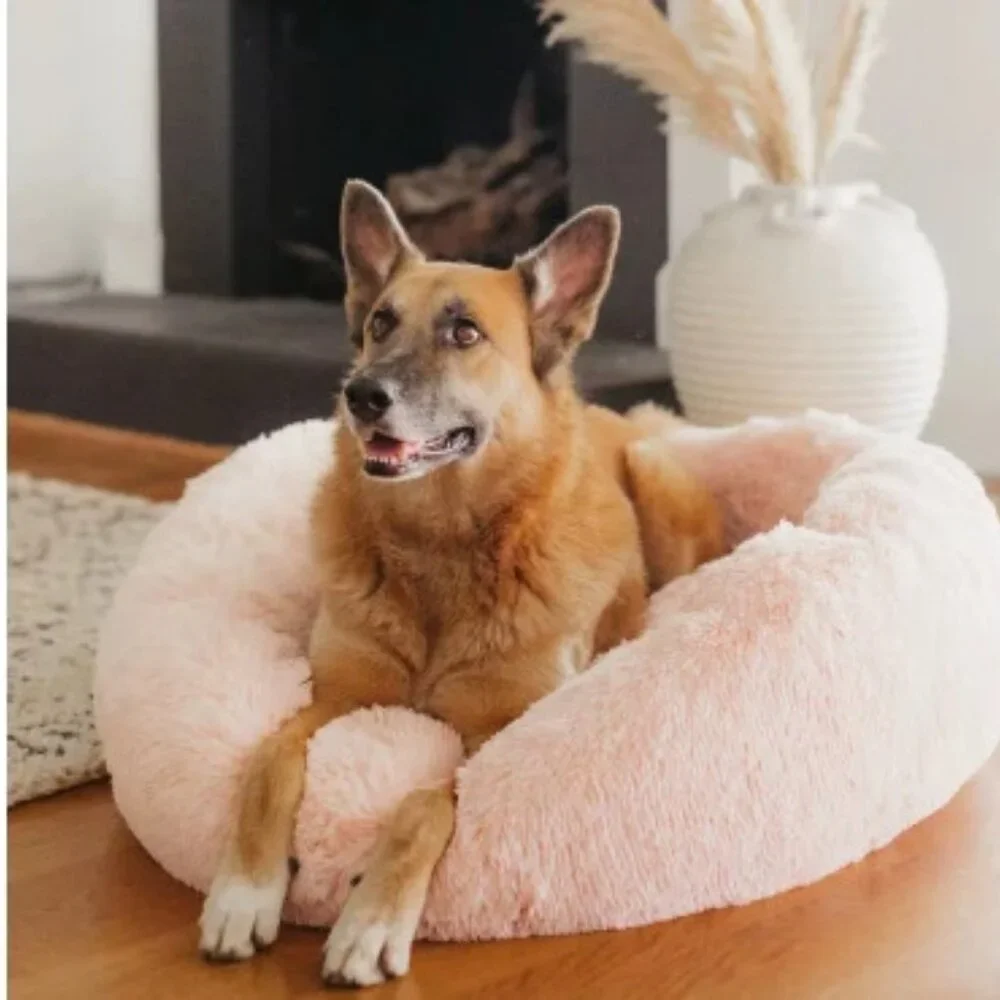 Fluffy Calming Cat Dog Pink Donut Bed 5XL New With Tags