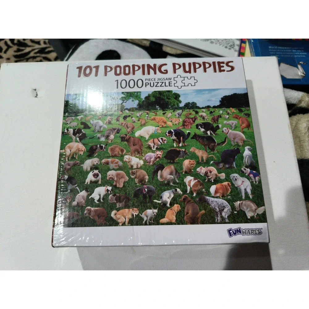 FUN WARES 1000 PIECE PUZZLE 101 POOPING PUPPIES DOGS NEW