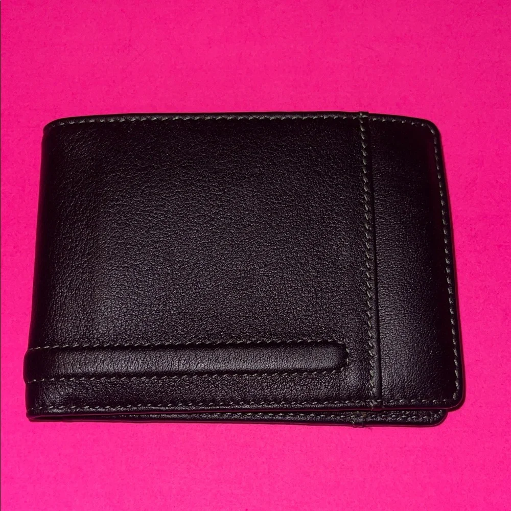 Lodis Black Leather Money Clip