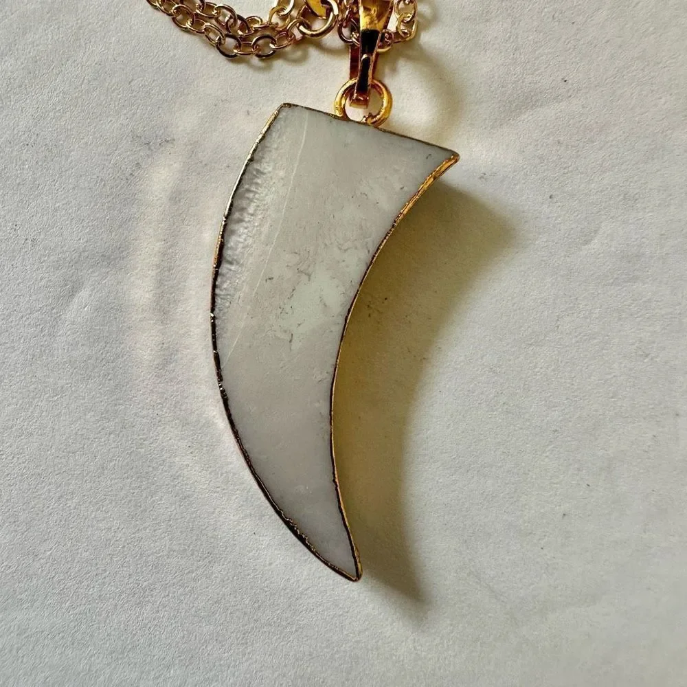 Abalone tusk pendant necklace happy this pendant