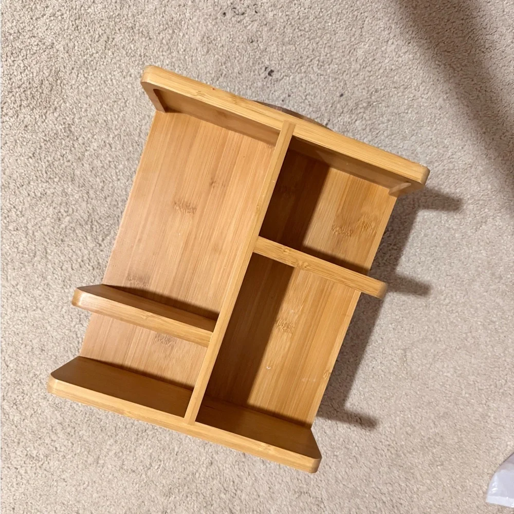 Bamboo Makeup Organizer Shelf