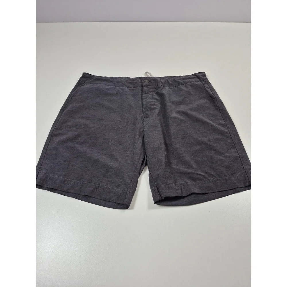 Faherty All Day Shorts Mens 38 Gray Chino Performance Drawstring Stretch Casual