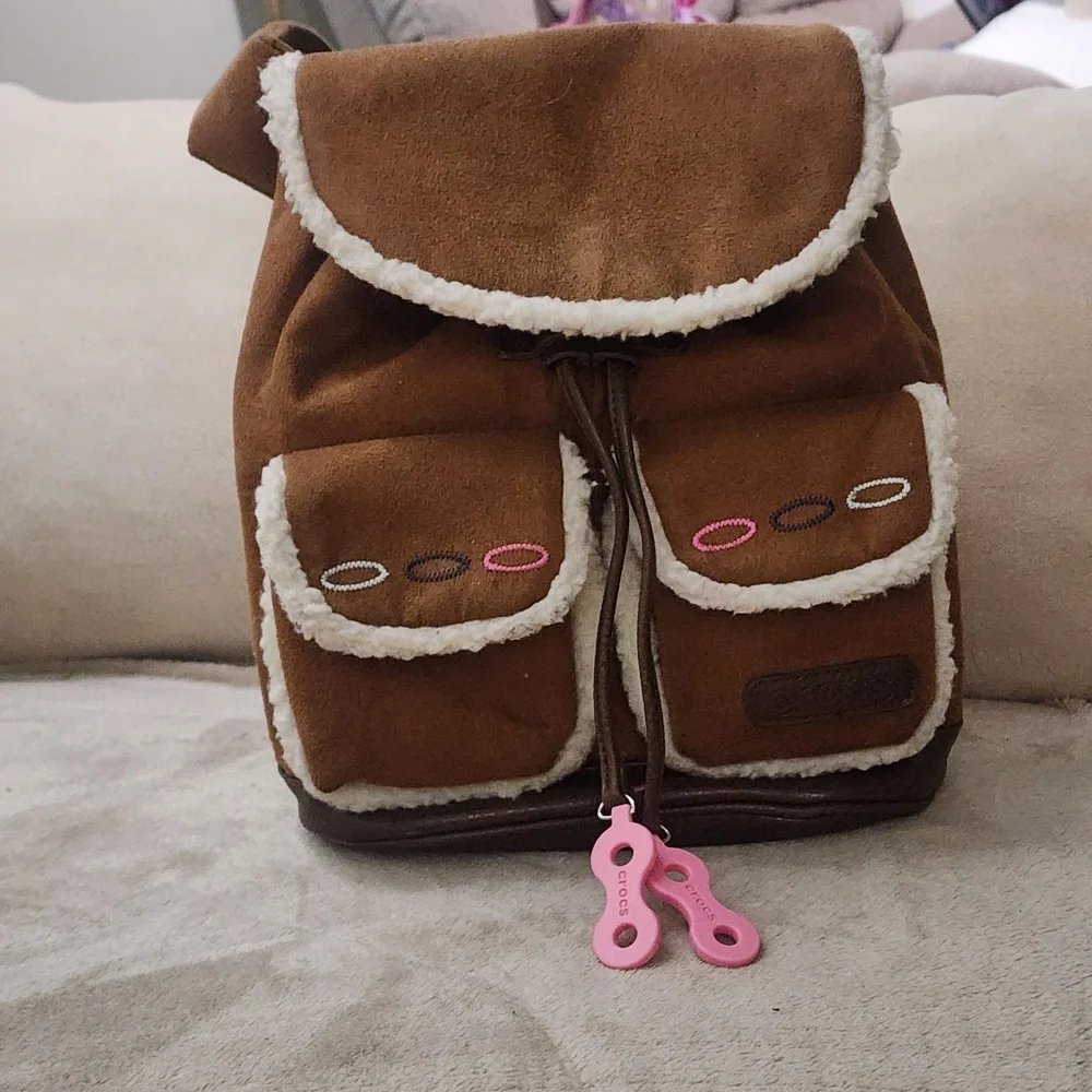 CROCS Brown and Pink Kids Backpack
