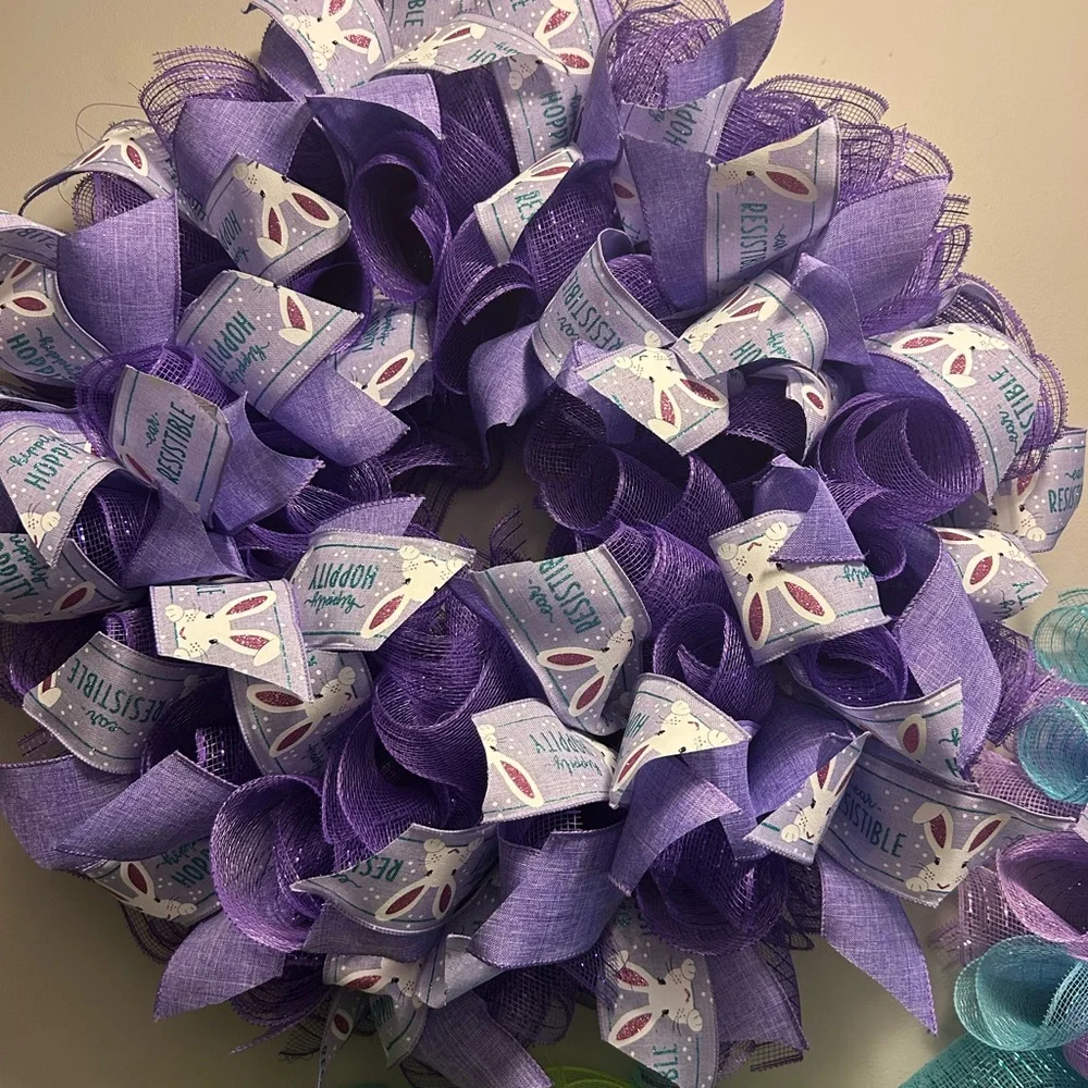 Purple Holiday Wreath with Ribbon Accents
