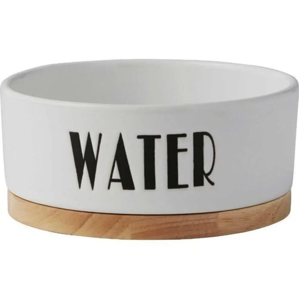 Bowl Pet‎ Dog Ceramic Food Water Dish Cat White Set Puppy 1.25 Cup