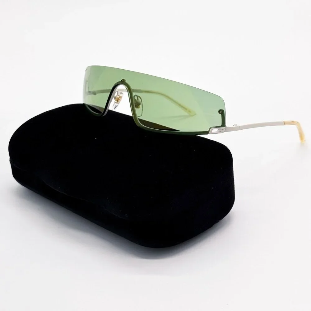NEW GUCCI GG1561S 003 SHIELD IVORY GREEN UNISEX SUNGLASSES GUCCI