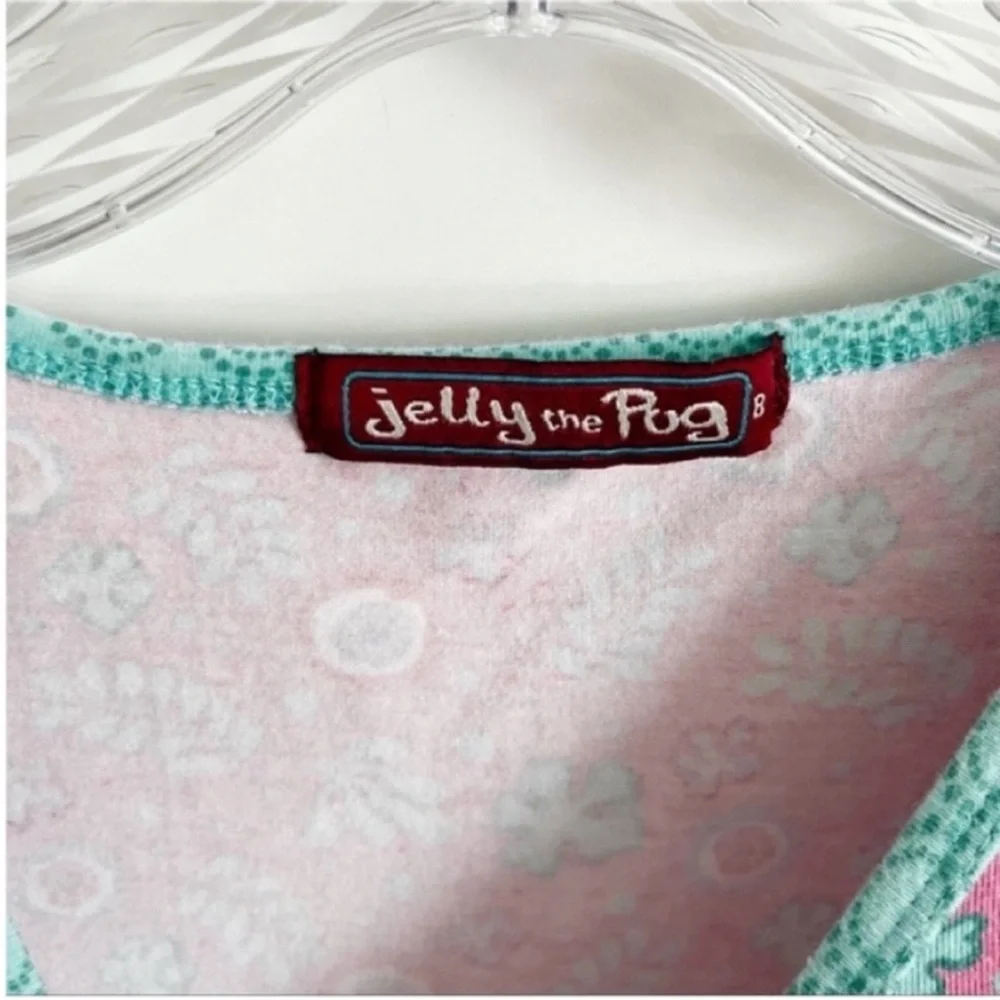 Jelly The Pug floral teal